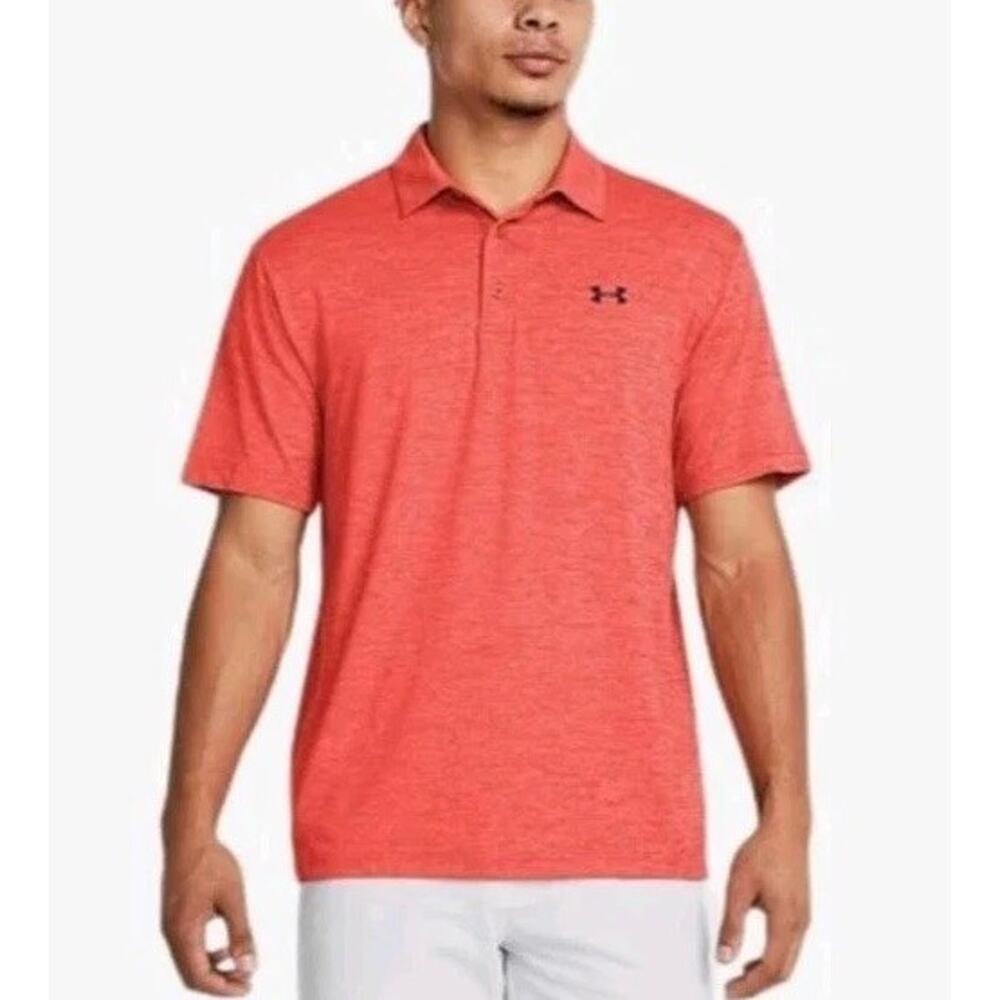 Under Armour Performance Polo Shirt Men 2XL XXL Orange Golf Stretch Short Sleeve